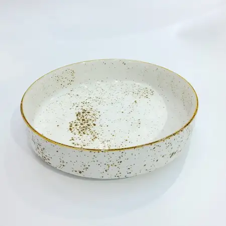 #KK9056-WT; Ceramic 10 inches round deep..