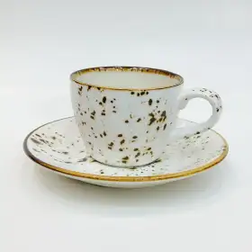 #KKE150-WT; Ceramic coffee cup with saucer 140ml