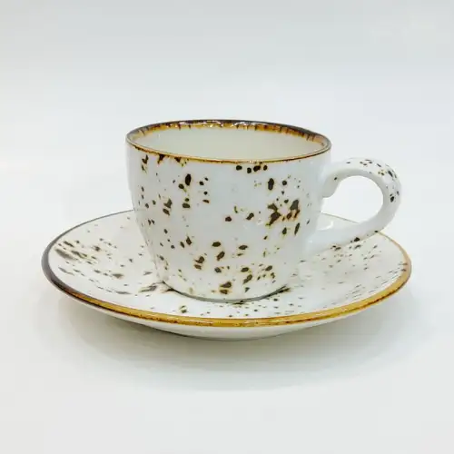 #KKE150-WT; Ceramic coffee cup with saucer 140ml #KKE150-WT; Ceramic coffee cup with saucer 140ml