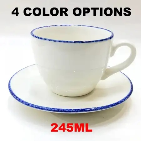 #KKE250; Ceramic coffee cup with saucer ..