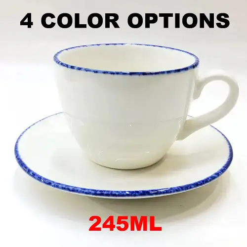 #KKE250; Ceramic coffee cup with saucer 245ml