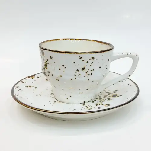#KKW150-WT; Ceramic coffee cup with saucer 135ml