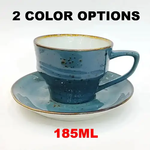 #KKW190; Ceramic coffee cup with saucer 185ml