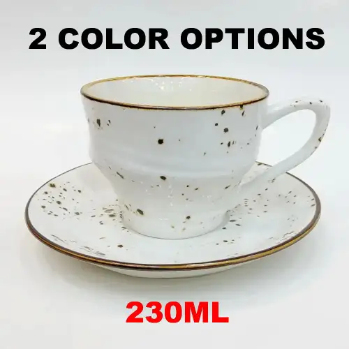 #KKW250; Ceramic coffee cup with saucer 230ml