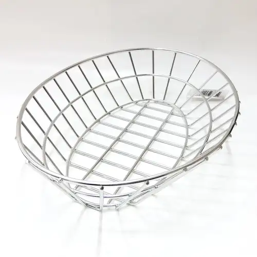 #MH279203-SS; Stainless steel oval food basket 27.9x20.3cm #MH279203-SS; Stainless steel oval food basket 27.9x20.3cm