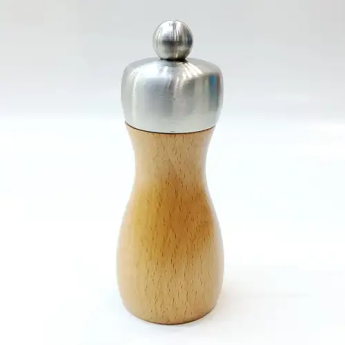 #MJPMS5-NC; 5" wood + stainless steel pepper mill NC