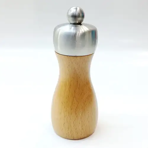 #MJSGS5-NC-C; 5" wood + stainless steel salt grinder Ceramic NC 