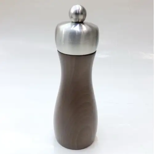 #MJSGS6-CH-C; 6" wood + stainless steel salt grinder Ceramic CH 