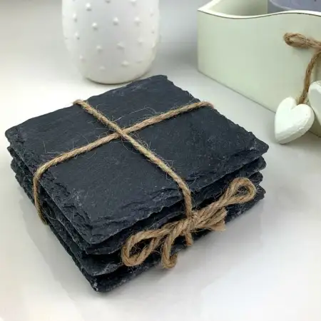 #SLT1010; Slate coaster set of 4; 10x10c..