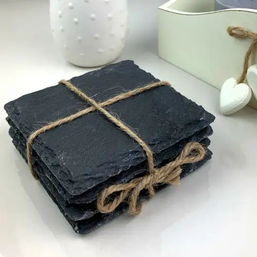 #SLT1010; Slate coaster set of 4; 10x10cm