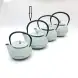 #SQ3475-G2; Cast iron tea pot 0.6L #G. Green 