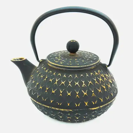 #SQ9221; Cast iron tea pot 0.9L #B+G    ..