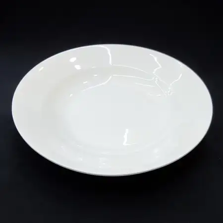 #TP9; Ceramic soup plate 9 inches white..