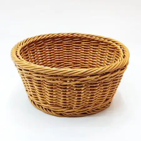 #WK211695-BG; PP rattan basket round 20c..