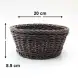 #WK211695-BN; PP rattan basket round 20cm