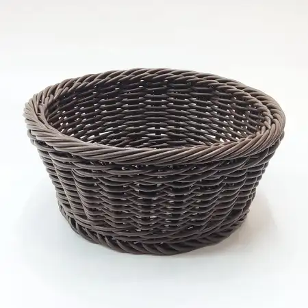 #WK211695-BN; PP rattan basket round 20c..