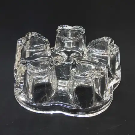 #WM2521; Glass tea warmer heart shape..