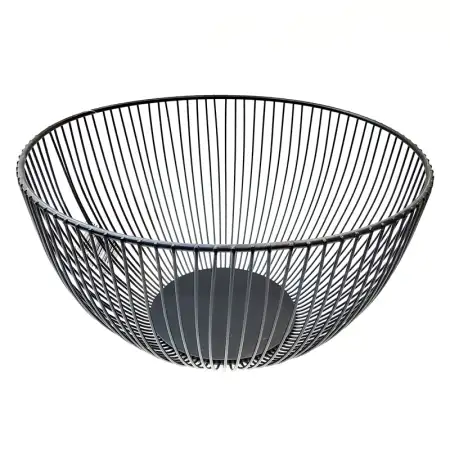 #YM3100B; Metal fruit basket black..