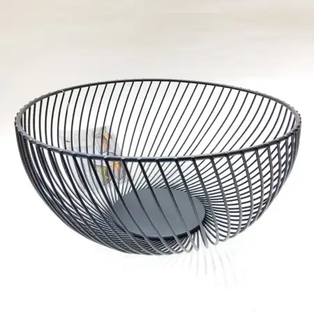 #YM3102B; Metal fruit basket black..