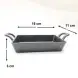 #YY086-1; Cast iron pan 11x16cm with wood tray