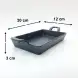 #YY087-1; Cast iron pan 12x20cm with wood tray