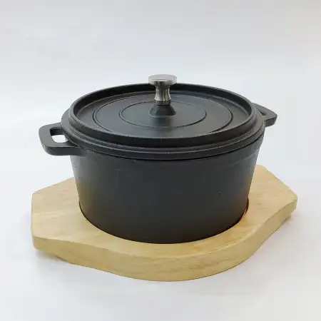 #YY14R-L; Cast iron round casserole 14cm..
