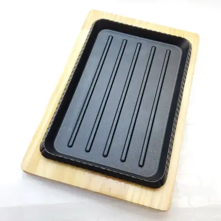 #YY2007; Cast iron pan 27x18cm Rectangul..
