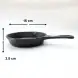 #YY2150-16W; Cast iron pan round 16cm with wood tray