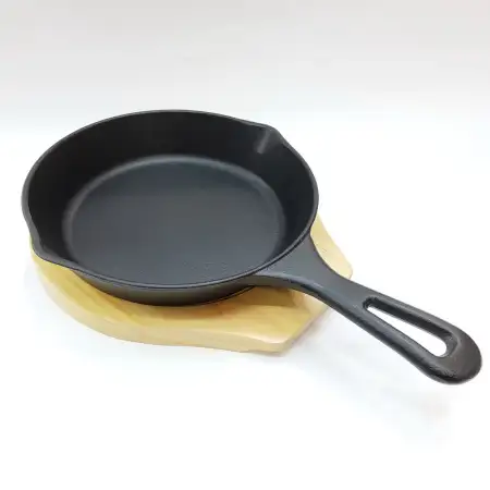 #YY2150-25W; Cast iron pan round 25cm wi..