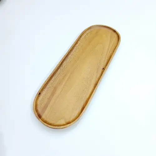 #AC4014;  Acacia wood oval plate 40x14cm